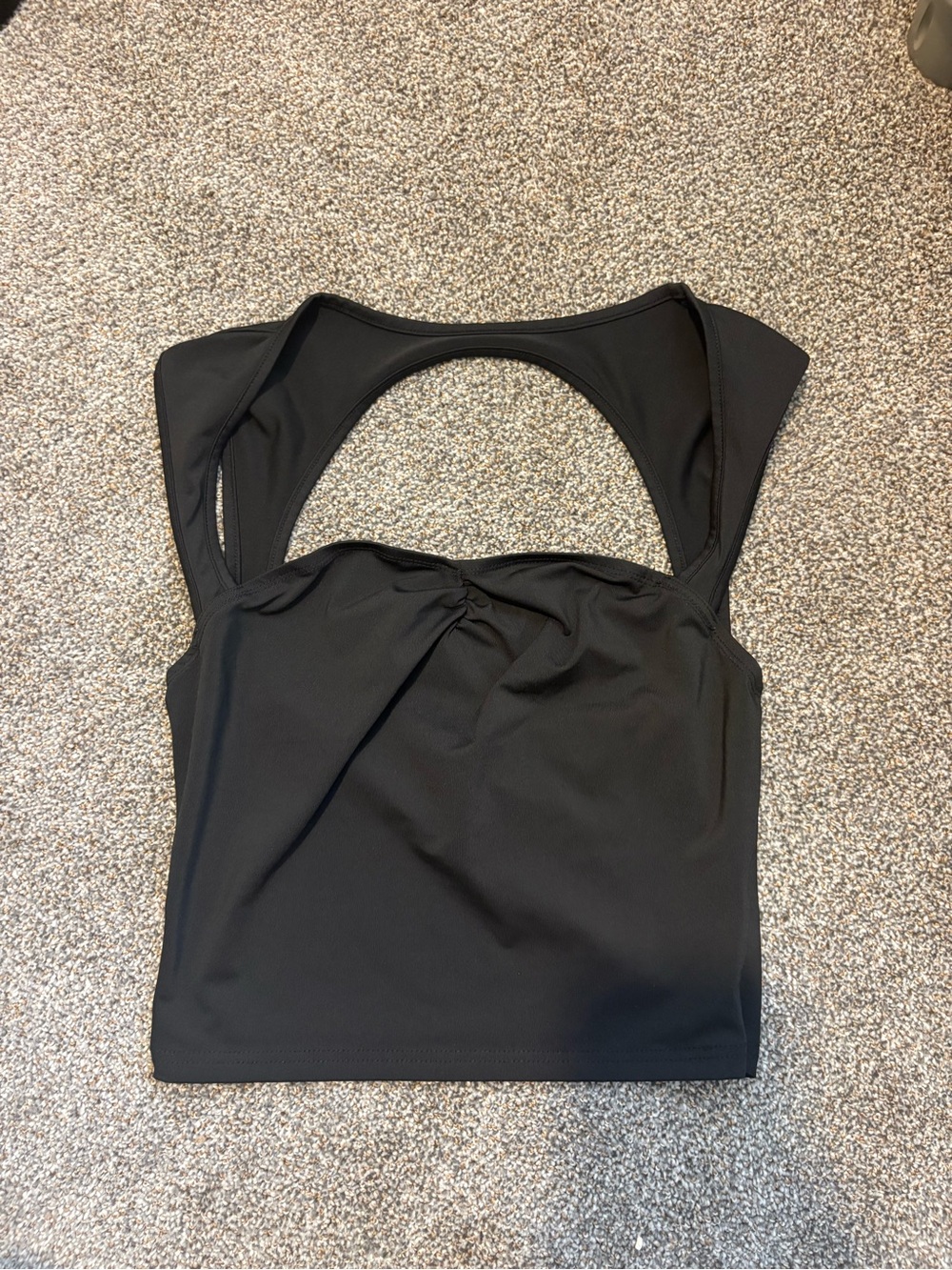 SHEIN Black Cutout Square Neck Crop Camisole